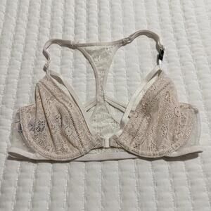Victoria’s Secret 32C Very Sexy Unlined Demi Bra Coconut White /Nude Front Close